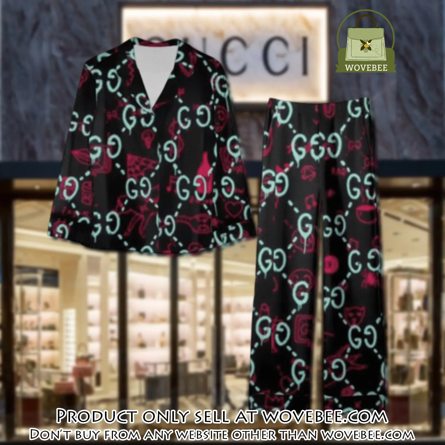 Trending luxury gc satin pajama set pjs1065 wvb1402922